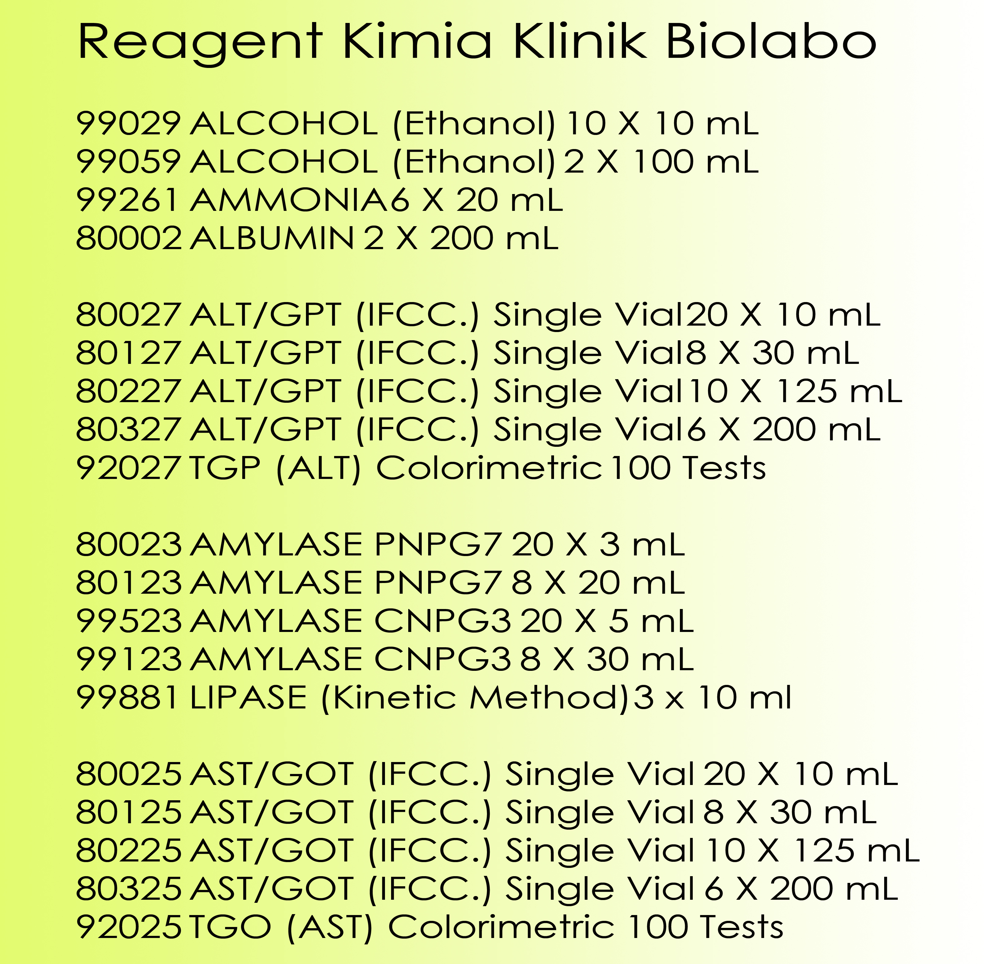 Daftar Reagen Biolabo