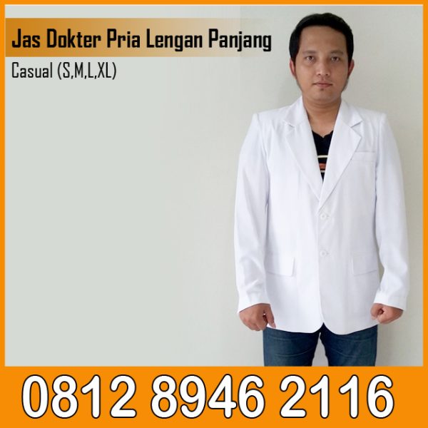 Jas Dokter Pria Lengan Panjang