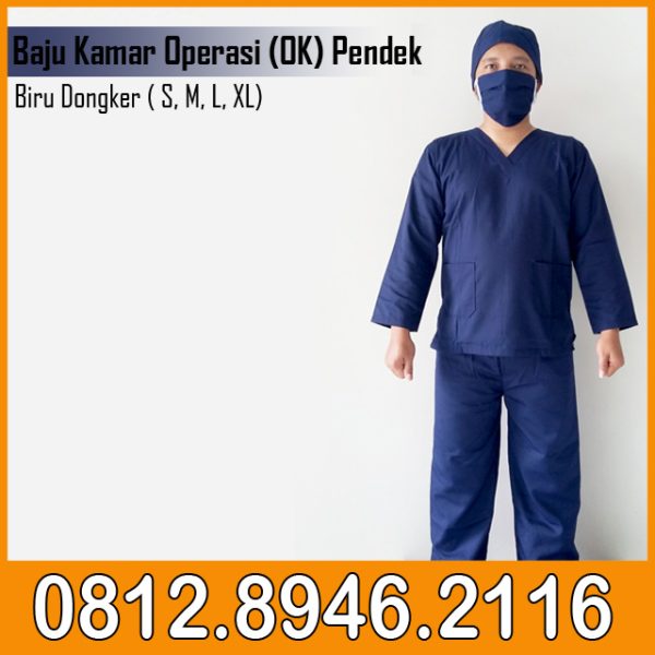 Baju Kamar Operasi (OK) Panjang Biru Dongker